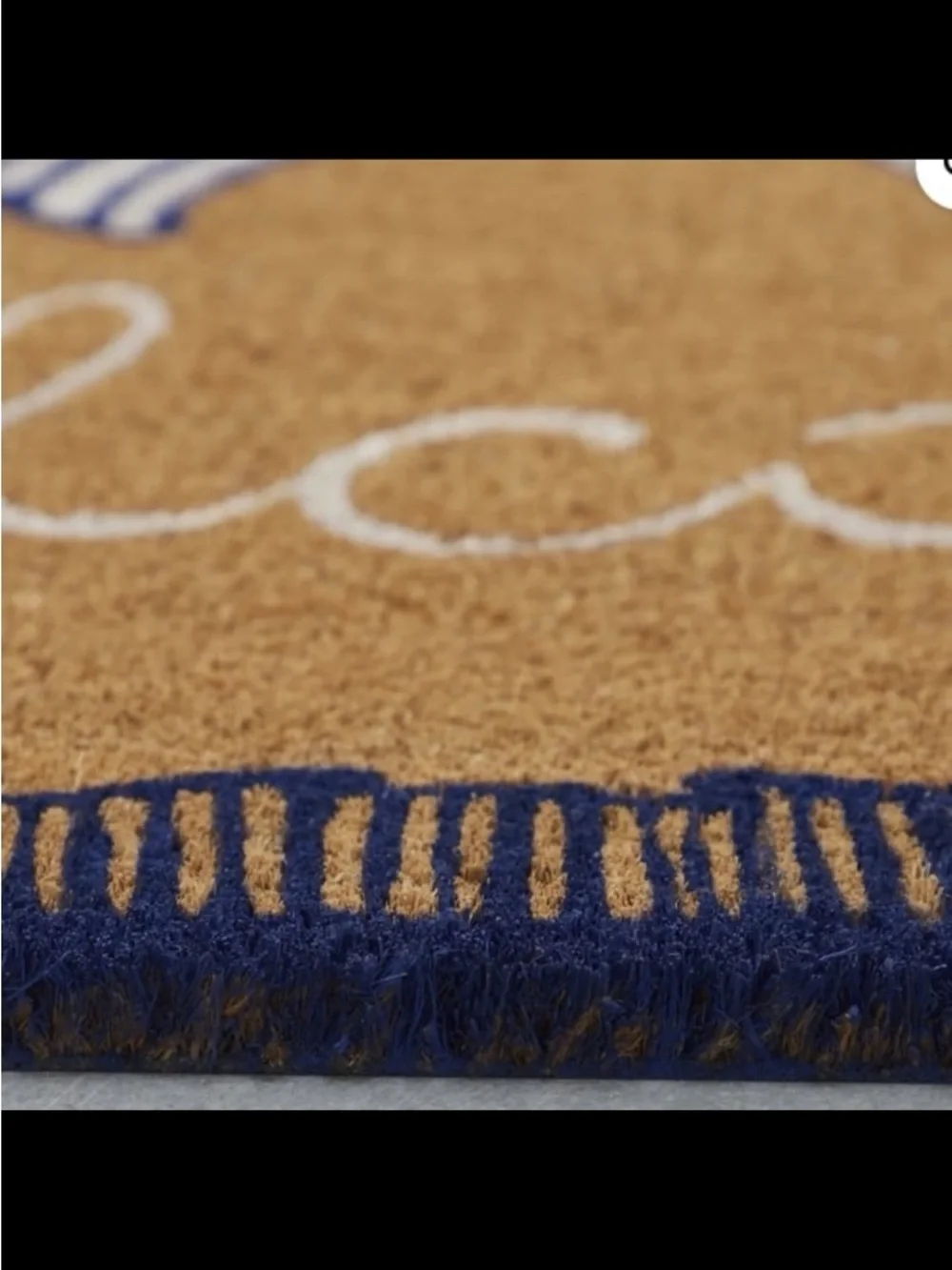 My Texas House Bow Welcome Coir Outdoor Doormat, Blue & White, 30